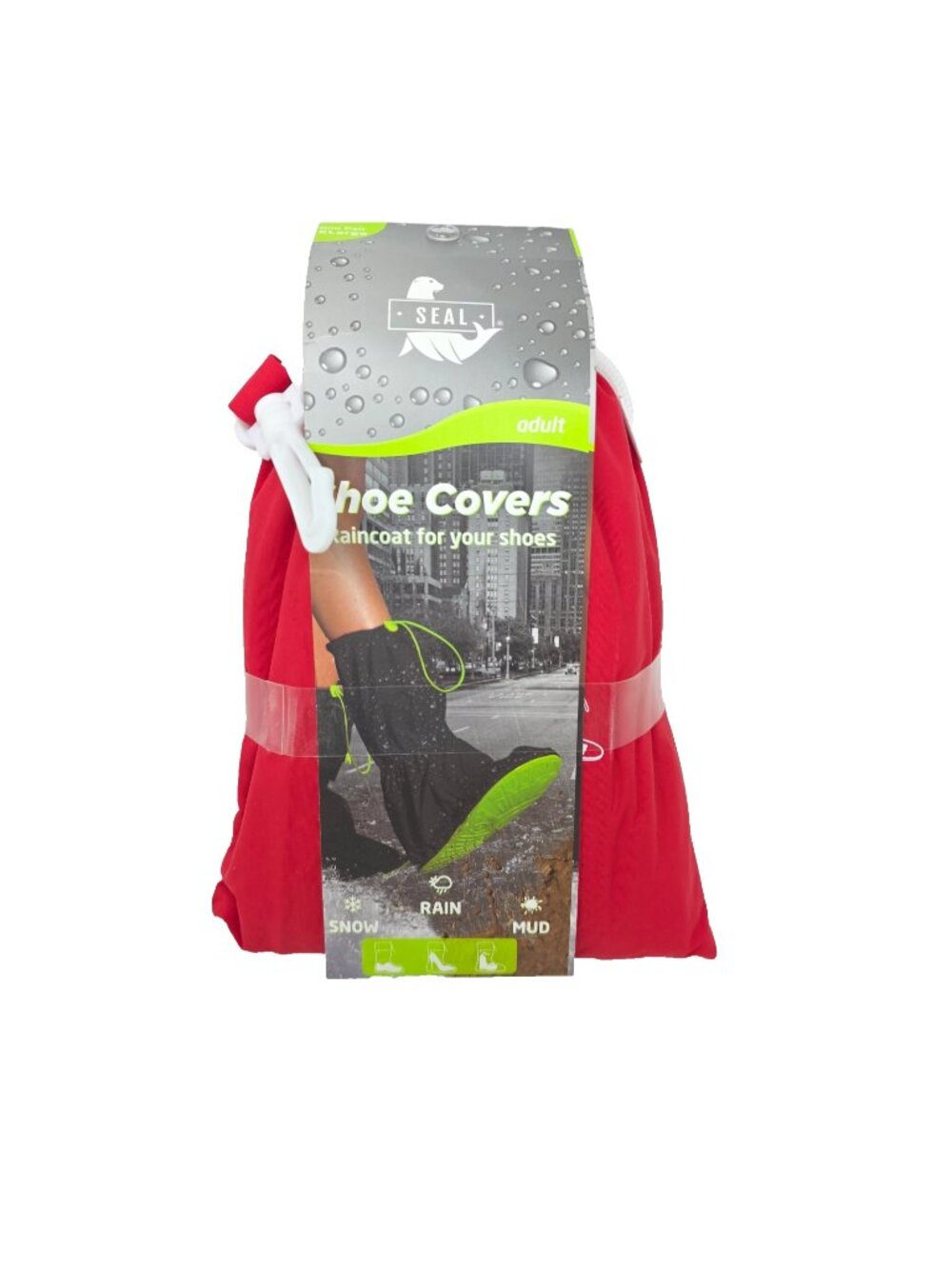 SEAL Waterproof Shoe Covers Unisex Adults, XL (W 10.5-12/M 9-10.5) Red Rain Mud